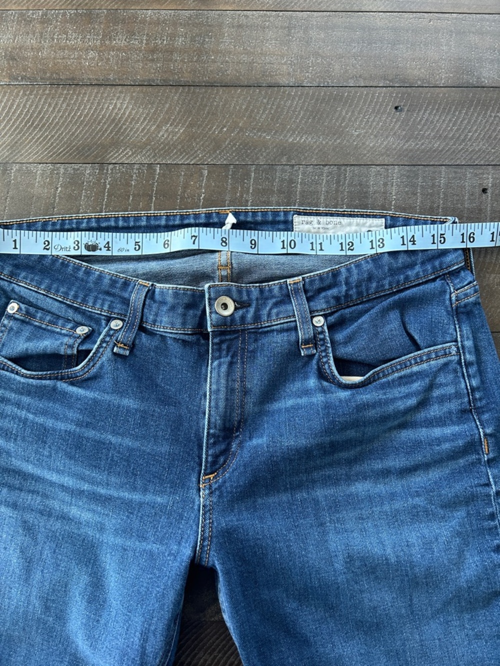 rag & bone Straight Leg Jeans in Medium Blue Wash, 29 Medium - Picture 11 of 13